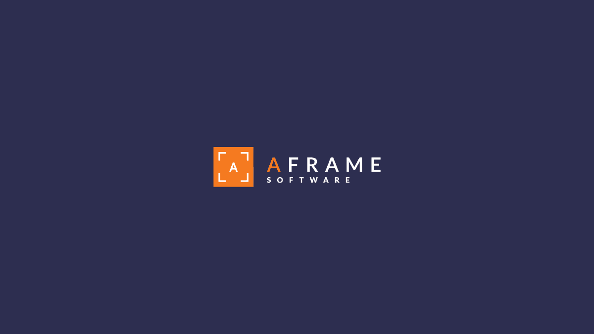AFrame Software logo on navy background